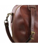 Фотография Черная кожаная фирменная сумка-даффл Tuscany Leather Lisbona TL141658 black