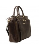 Фотография Кожаная темно-коричневая сумка-портфель для ноутбука Tuscany Leather TL141660 bbrown