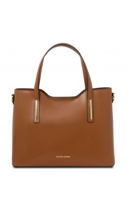 Женская кожаная фирменная коричневая сумка Tuscany Leather Olimpia TL141412 con