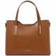 Женская кожаная фирменная коричневая сумка Tuscany Leather Olimpia TL141412 con