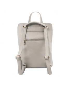 Серый фирменный кожаный женский рюкзак Tuscany Leather TL141682 gray