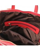 Фотография Красный фирменный кожаный женский рюкзак Tuscany Leather TL141682 red