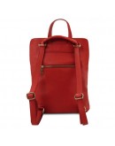Фотография Красный фирменный кожаный женский рюкзак Tuscany Leather TL141682 red