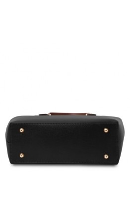 Женская сумка тоут из кожи Сафьяно Tuscany Leather TL Bag TL141696 black