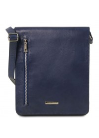 Синяя мужская фирменная кожаная сумка Tuscany Leather CESARE TL141723 blue