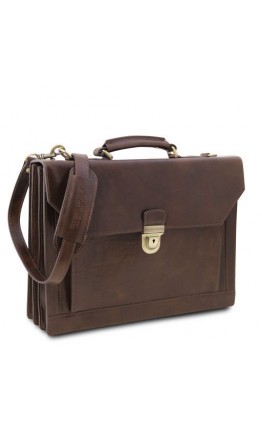 Вместительный оригинальный портфель на 3 отделения Tuscany Leather Cremona TL141732 