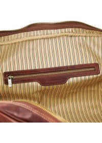 Темно-коричневая дорожная мужская фирменная сумка Tuscany Leather Voyager TL141794 bbrown