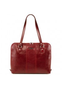 Красная фирменная женская вместительная сумка Tuscany Leather RAVENNA TL141795 red