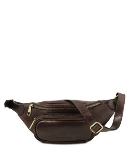Темно-коричневая фирменная сумка на пояс TUSCANY LEATHER TL141797 bbrown