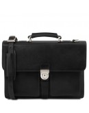 Фотография Кожаный портфель на 3 отделения Tuscany Leather Assisi TL141825 black
