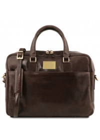 Темно - коричневая фирменная сумка для ноутбука Tuscany Leather Urbino TL141894 brownb