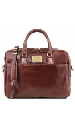 Коричневая вместительная сумка - портфель Tuscany Leather Urbino TL141894