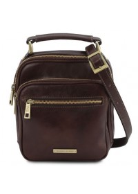 Темно-коричневая мужская сумка - барсетка Tuscany Leather TL141916 Paul bbrown