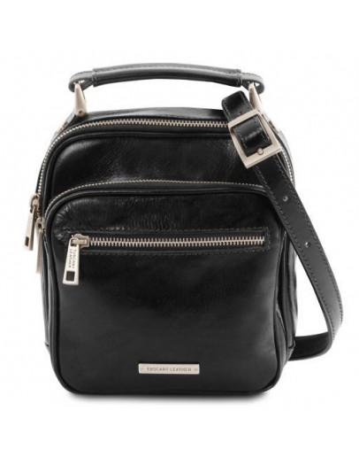 Фотография Черная мужская сумка - барсетка Tuscany Leather TL141916 Paul black