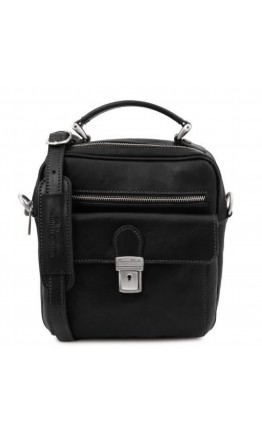 Черная кожаная мужская сумка - барсетка кроссбоди Tuscany Leather BRIAN TL141978 black