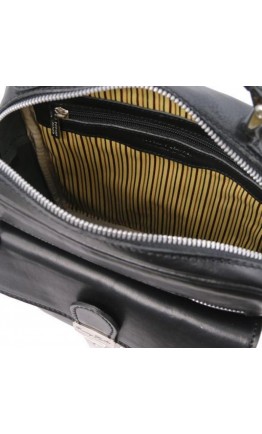 Черная кожаная мужская сумка - барсетка кроссбоди Tuscany Leather BRIAN TL141978 black
