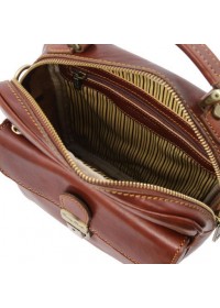 Фирменная кожаная мужская сумка - барсетка Tuscany Leather BRIAN TL141978 brown