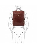 Фотография Коричневый мужской вместительный рюкзак Tuscany leather TL141987 brown2 Bangkok