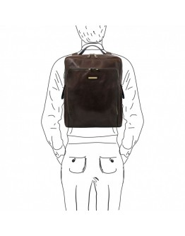 Темно-коричневый большой кожаный рюкзак Tuscany leather TL141987 brown Bangkok