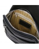 Фотография Оригинальный слинг на одно плечо из натуральной кожи Tuscany Leather TL142022 black