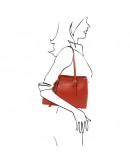 Фотография Кожаная красная женская сумка тоут Tuscany Leather TL142037 red
