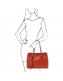 Фотография Кожаная красная женская сумка тоут Tuscany Leather TL142037 red