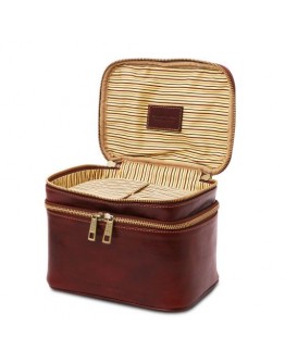 Кожаный коричневый несессер косметичка Tuscany Leather Eliot TL142045