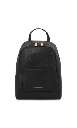 Небольшой черный женский кожаный рюкзак Tuscany Leather TL142052 TL Bag