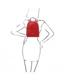 Фотография Красный женский небольшой кожаный рюкзак Tuscany Leather TL142052 TL Bag red