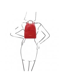 Красный женский небольшой кожаный рюкзак Tuscany Leather TL142052 TL Bag red