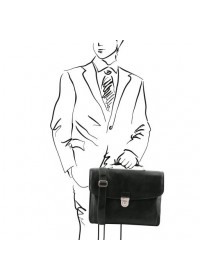 Черный фирменный кожаный рюкзак Tuscany Leather TL142067 Alessandria black