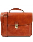 Фотография Кожаный оригинальный мужской фирменный портфель Tuscany Leather TL142067 Alessandria honey