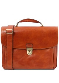 Кожаный оригинальный мужской фирменный портфель Tuscany Leather TL142067 Alessandria honey