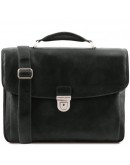 Фотография Черный фирменный кожаный рюкзак Tuscany Leather TL142067 Alessandria black