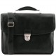 Черный фирменный кожаный портфель Tuscany Leather TL142067 Alessandria black