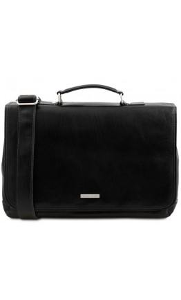 Кожаная сумка - портфель черная Tuscany Leather TL142068