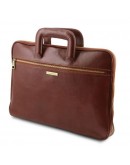 Фотография Кожаная фирменная папка - портфель темно-коричневого цвета Tuscany Leather TL142070 Caserta bbrown