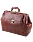 Фотография Кожаный фирменный сайвояж, докторская сумка Tuscany Leather Leonardo TL142072 bbrown