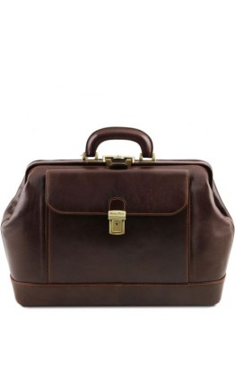 Кожаный фирменный саквояж, докторская сумка Tuscany Leather Leonardo TL142072 bbrown