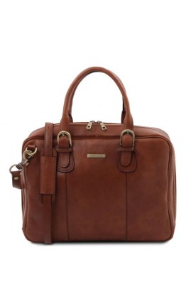 Коричневый мужской кожаный портфель Tuscany Leather TL142080 Matera