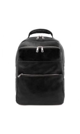 Мужской кожаный черный фирменный рюкзак Tuscany leather Melbourne TL142205 black