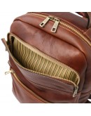 Фотография Мужской кожаный коричевый фирменный рюкзак Tuscany leather Melbourne TL142205 brown