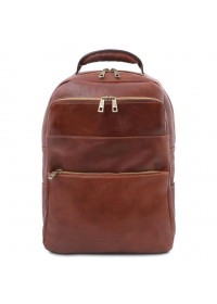 Мужской кожаный коричевый фирменный рюкзак Tuscany leather Melbourne TL142205 brown