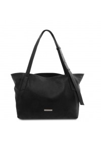 Черная женская кожаная сумка шоппер Tuscany TL142230 black