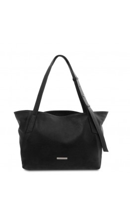 Черная женская кожаная сумка шоппер Tuscany TL142230 black
