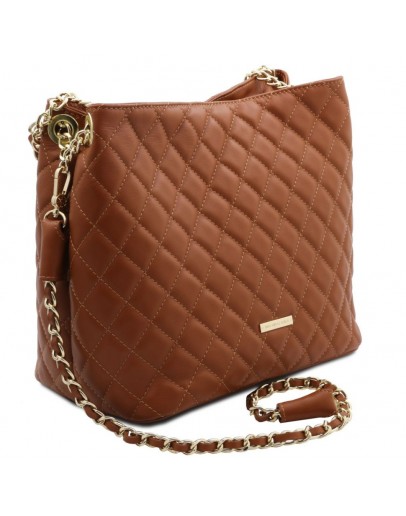 Фотография Коричневая кожаная женская сумка Tuscany Leather TL142237
