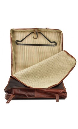 Кожаная темно-коричневая сумка - портплед Tuscany Leather Papeete TL3056