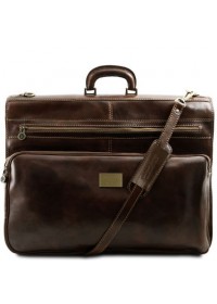Кожаная темно-коричневая сумка - портплед Tuscany Leather Papeete TL3056