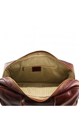 Дорожная кожаная темно-коричневая сумка Tuscany Leather Bora Bora TL3067 bbrown