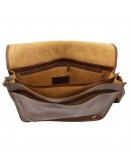 Фотография Коричневая большая фирменная мужская сумка Tuscany Leather Messenger Double TL90475